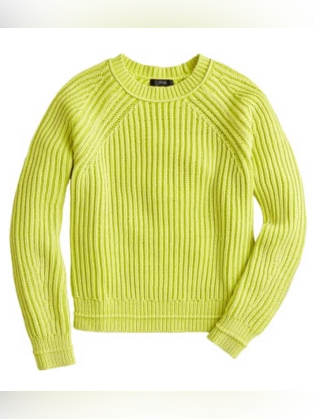 J.CREW Yellow Garment Washed Crewneck Sweater Cotton Chunky-Knit Pullover Size S